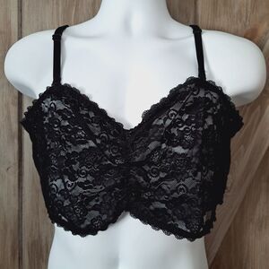Torrid Curve Unlined Lace Bralette Size 4 Removable Straps Sheer Sexy Coquette